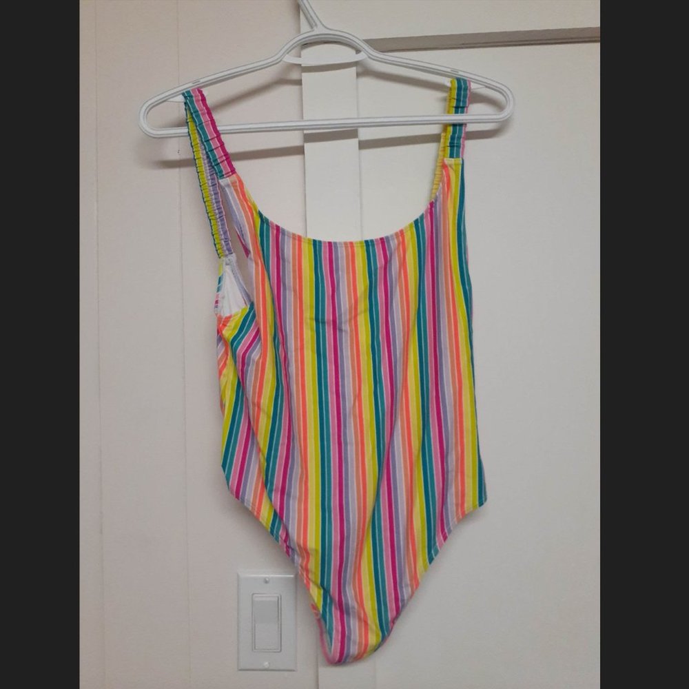Rainbow one piece bathing suit